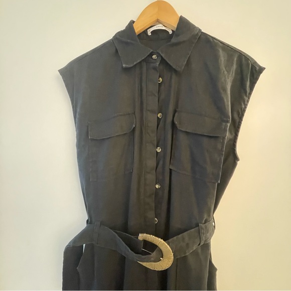 Black Linen Jump Suit - Mango - Picture 2 of 5